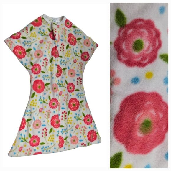 Zipadee Zip Girls Fleece XS 3M-6M Transition Swaddle Pink Poppy Wearable Blanket - Picture 1 of 6